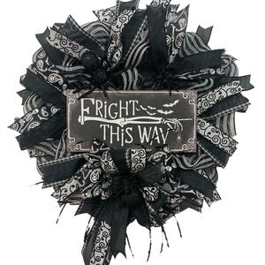 Black and White Halloween Wreath